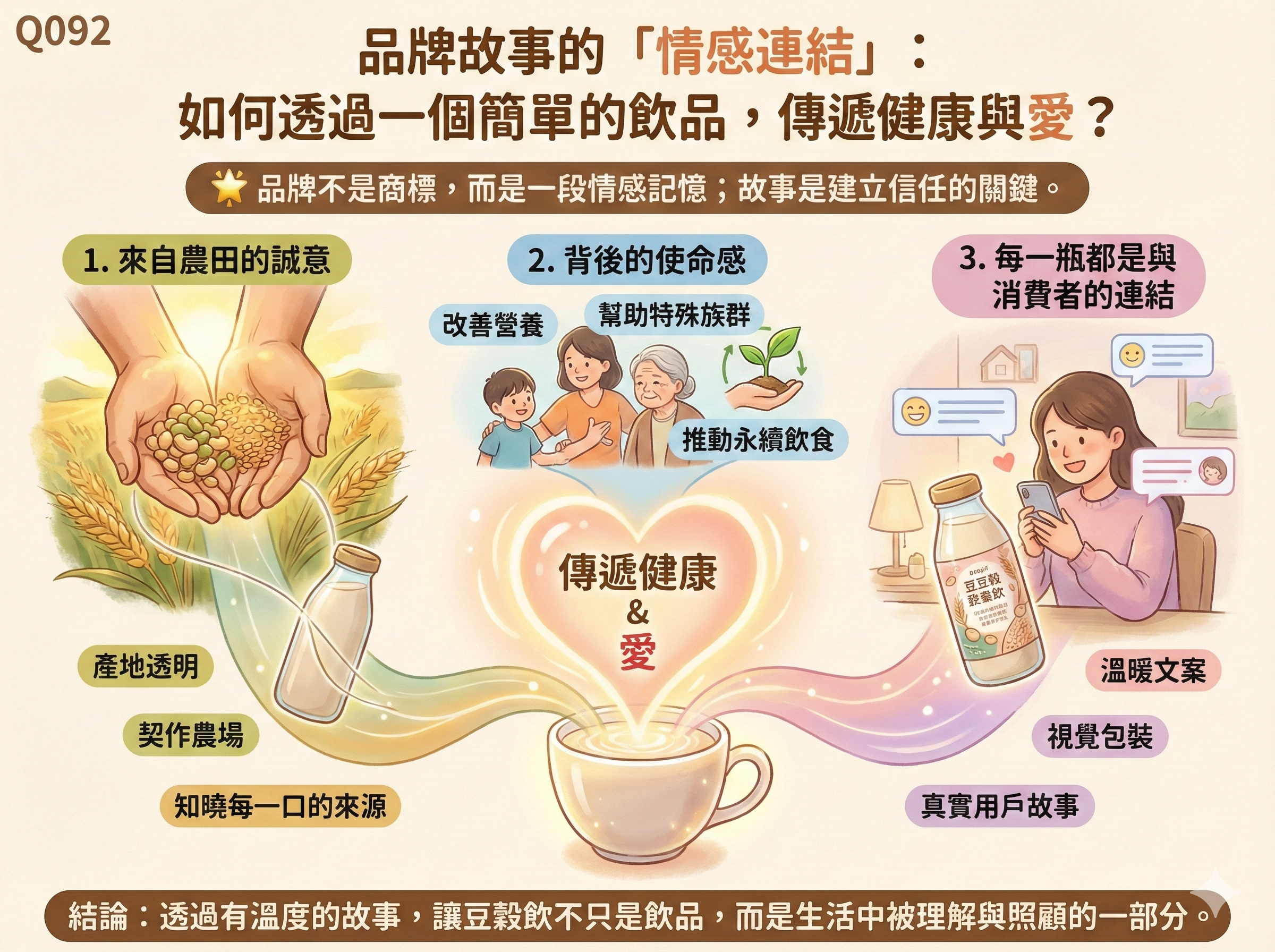 Q092 品牌故事的「情感連結」： 如何透過一個簡單的飲品，傳遞健康與愛？