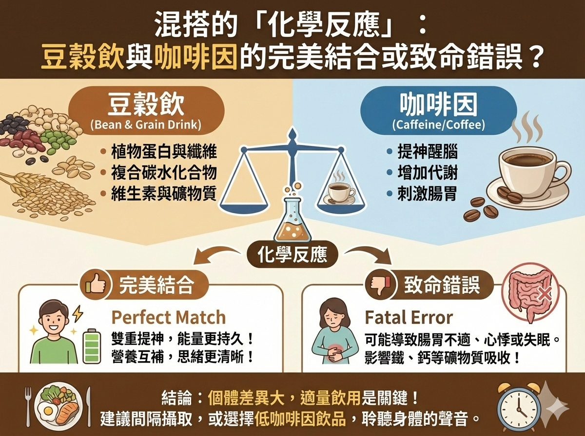Q053 混搭的「化學反應」： 豆穀飲與咖啡因的完美結合或致命錯誤？