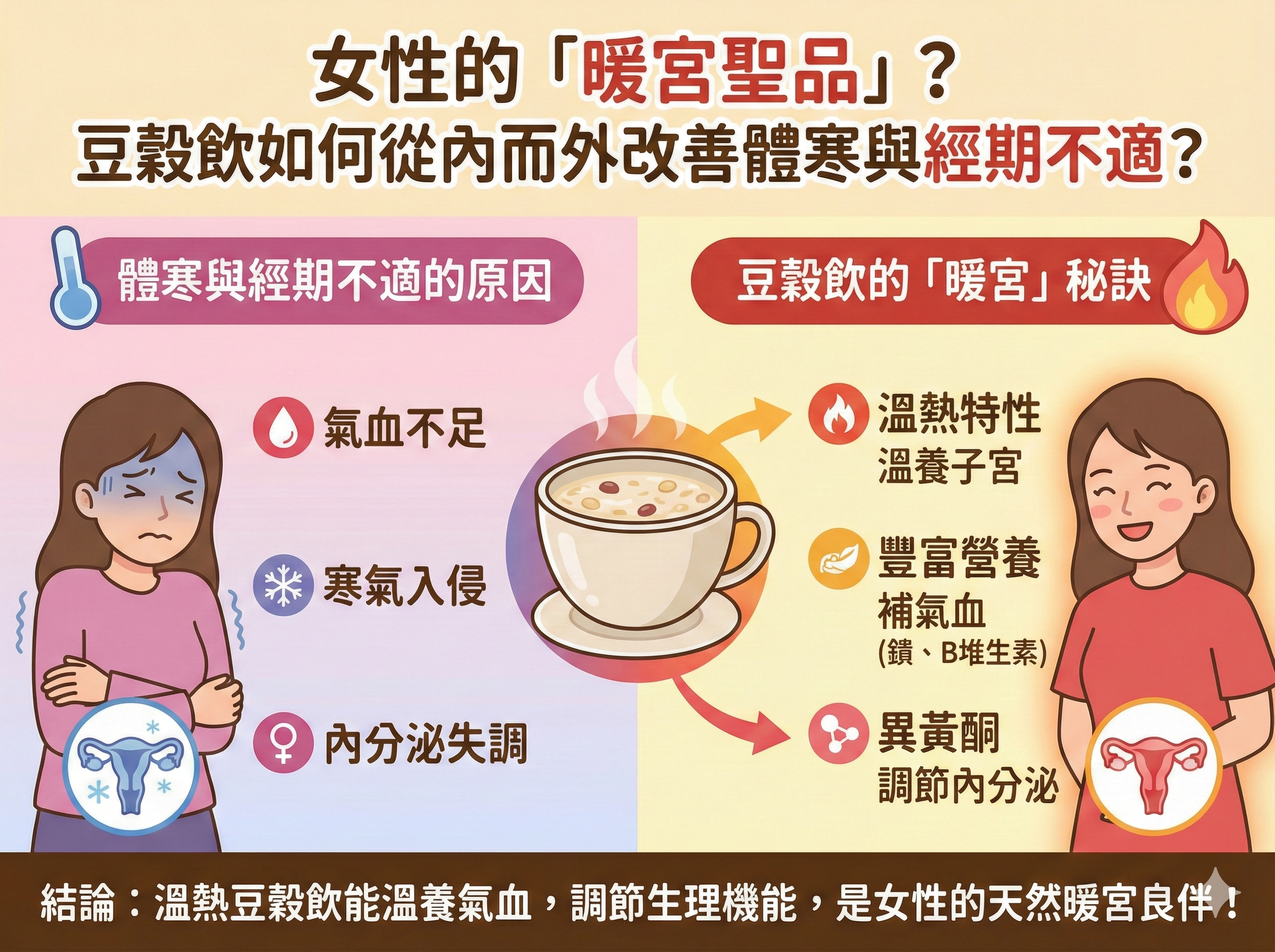 Q015 女性的「暖宮聖品」？ 豆穀飲 如何從內而外改善體寒與經期不 適？